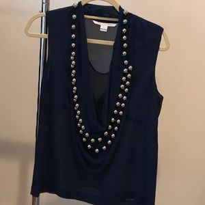 Diana VonFursentenberg beaded sleeveless top